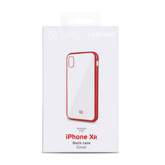 LASER MATT - Cover trasparente morbida con effetto metallo colore rosso compatibile con Apple iPhone Xr