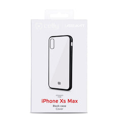 LASER MATT - Cover trasparente morbida con effetto metallo colore nero compatibile con Apple iPhone Xs Max