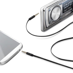 LINEIN35 - Cavo audio stereo maschio/maschio, connettore jack 3,5mm, cavo piatto anti aggrovigliamento, lunghezza cavo 1 mt
