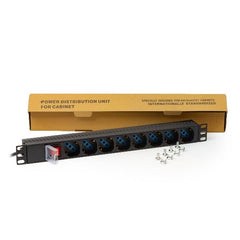 MULTIPRESA DA RACK 19" 8 PRESE UNIVERSALI CON INTERRUTTORE SPINA ITALIANA 16A
