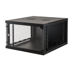 ARMADIO RACK 19" 6 UNITA' DA MURO 350x540x600 MM COLORE NERO PORTA VETRO