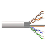 CAVO SOLIDO SCHERMATO FTP PER RETI CATEGORIA 6 PVC AWG23 MATERIALE CCA MATASSA MT 305 CLASSE CPR ECA GUAINA BIANCA