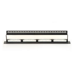 PANNELLO PATCH 19" NON SCHERMATO UTP 24 PORTE 8 POLI RJ45 PER RETI CATEGORIA 6 NERO