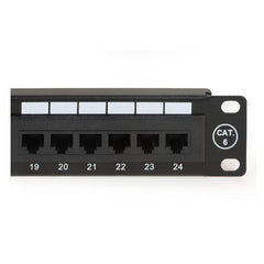PANNELLO PATCH 19" NON SCHERMATO UTP 24 PORTE 8 POLI RJ45 PER RETI CATEGORIA 6 NERO