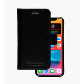 Lynge - Custodia in Pelle per iPhone 12 mini - Nero