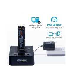 Duplicatore di unità M.2 NVMe 1:1, clonatore autonomo di dischi SSD M.2 fino a 90 GBpm, dock USB 3.2 20Gbps per drive M.2 a doppio alloggiamento, cavi USB-C/A inclusi