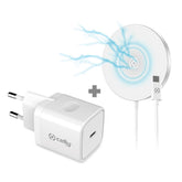 MAGCHARGEKIT - Kit basetta di ricarica Wireless + Caricabatteria USB-C 20 Watt