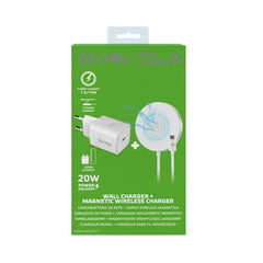 MAGCHARGEKIT - Kit basetta di ricarica Wireless + Caricabatteria USB-C 20 Watt