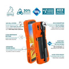 Custodia protettiva rugged per Zebra TC22 / TC27 con cinturino da mano – PROTECH – Arancione