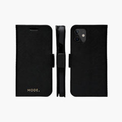 Milano - Custodia in pelle Saffiano per iPhone 12 mini - Nero