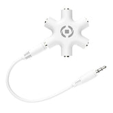 MIX5LINEIN35 - Sdoppiatore audio con 5 connettori jack 3.5mm, lunghezza 7 centimetri, compatibile con dispositivi dotati di output jack 3,5mm