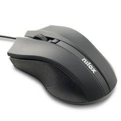 NILOX TECH - Mouse ottico, connessione USB-A, 1600DPI, 2 tasti, lunghezza cavo 1.3 mt