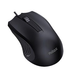 NILOX TECH - Mouse ottico, connessione USB-A, 2400DPI, 4 tasti, lunghezza cavo 1.5 mt