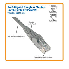 Tripplite cavo Ethernet (RJ45 M/M) modellato (UTP) Cat6 Gigabit blu, 3,05 m - N201-010-BL