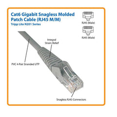 Tripplite cavo Ethernet (RJ45 M/M) modellato (UTP) Cat6 Gigabit blu, 4,57 m - N201-015-BL