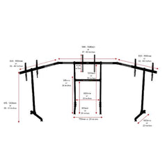 Free Standing Triple Monitor Stand