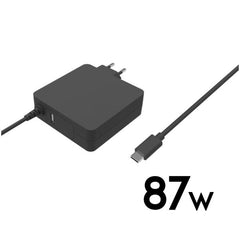 NILOX TECH - Caricabatteria da rete con Power Delivery, potenza massima 87 Watt, ultra sottile, porta USB-A, lunghezza cavo 1.8 mt