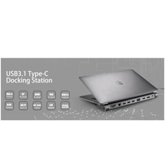 NILOX TECH - Docking station con porta USB-C 3.1, 11in1, 3 porte USB, lettore memorie, Ethernet, Display port, HDMI 4K, VGA, audio jack 3.5mm, provvista di Security Lock Hole