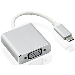 NILOX TECH - Adattatore con connettore USB-C 3.1 maschio a connettore VGA femmina, uscita VGA risoluzione 1080P 60Hz, lunghezza cavo 10cm, corpo in alluminio