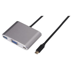 NILOX TECH - Adattatore Multiporta con connettore USB-C 3.1 input, USB-A 3.1, maschio a femmina, VGA, lunghezza cavo 10 cm, supporto uscita VGA fino ad una risoluzione di 1080p