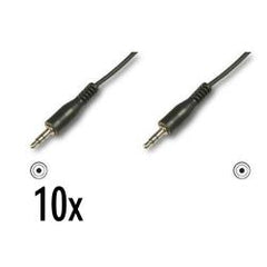 NILOX TECH - Cavo audio connettore jack 3.5mm a connettore jack 3.5mm, lunghezza cavo 1.5 mt, confezione da 10 pezzi, connettori maschio a maschio