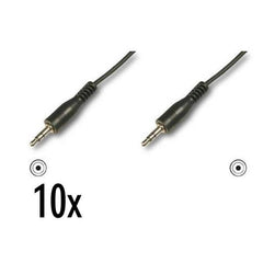 NILOX TECH - Cavo audio connettore jack 3.5mm a connettore jack 3.5mm, lunghezza cavo 1.5 mt, confezione da 10 pezzi, connettori maschio a maschio