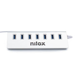 NILOX TECH - Hub con 7 porte USB 3.0, retrocompatibile con USB 2.0, 1.1 e 1.0, velocità di trasferimento dati fino a 5Gbps, connettore USB-A output