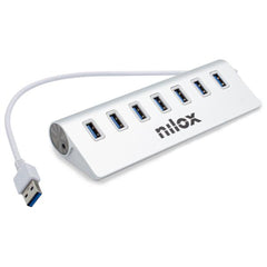 NILOX TECH - Hub con 7 porte USB 3.0, retrocompatibile con USB 2.0, 1.1 e 1.0, velocità di trasferimento dati fino a 5Gbps, connettore USB-A output