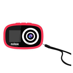 NILOX - Action Cam per bambini, doppio schermo LCD, resistente all'acqua certificazione IP67, filtri colorati per le foto, memoria espandibile, registra video in Full HD