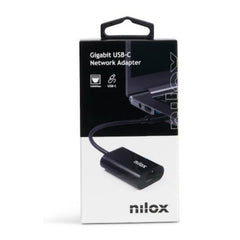 NILOX TECH - Adattatore con connettore USB-C 3.2 a connettore RJ45, maschio a femmina, supporta USB-C 3.1 e USB- 3.2 Gen 1, supporta 10/100/1000 Mbit/s