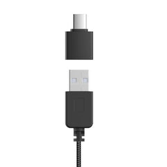 NILOX TECH - Cuffie con microfono, controllo volume e muto, ENC (cancellazione rumore ambientale), USB-A con adattatore per USB-C