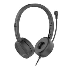 NILOX TECH - Cuffia con connessione USB, microfono rotante, controllo volume, cuscinetti morbidi, lunghezza cavo 1.8 mt