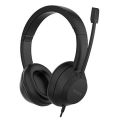NILOX TECH - Cuffia con connessione USB, microfono rotante, controllo volume, cuscinetti morbidi, lunghezza cavo 1.8 mt