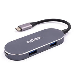 NILOX TECH - Docking station con porta USB-C, tecnologia Power delivery, HDMI 4K, 3 porte USB-C 3.2, potenza massima 87 Watt
