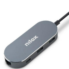 NILOX TECH - Mini docking station con porta USB-C, HDMI 4K, 3 porte USB 3.2, RJ45, tecnologia Power Delivery