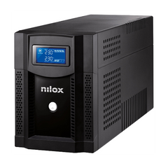 NILOX TECH - UPS Premium Line INTERACTIVE PURE SINEWAVE 3000VA, capacità batteria 9Ah, 2 prese Schuko protette da blackout, regolazione automatica della tensione AVR, display LCD