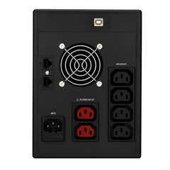 NILOX TECH - UPS Premium Line INTERACTIVE PURE SINEWAVE 3000VA, capacità batteria 9Ah, 2 prese Schuko protette da blackout, regolazione automatica della tensione AVR, display LCD