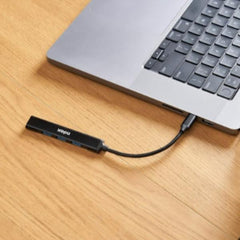 NILOX TECH - Hub con 4 porte, 3 porte USB-A 2.0, porta USB-A 3.2 Gen 1, connettore USB-C output, materiale alluminio