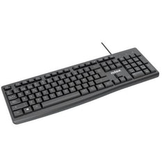 NILOX TECH - Tastiera con connessione USB-A, lunghezza cavo 1.5 mt, 105 tasti, 12 multimediali, layout italiano, tasti con trattamento laser anti usura