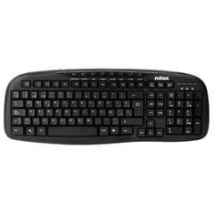 NILOX TECH - Tastiera con connessione USB-A, 105 tasti, 12 tasti multimediali, lunghezza cavo 1.5 mt, layout italiano