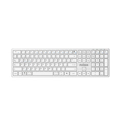 NILOX TECH - Tastiera connessione wireless DUAL (BT 5.2 e Dongle 2.4GHZ), ricaricabile tramite porta USB-C, cavo incluso, 110 tasti, layout italiano, connessione simultanea