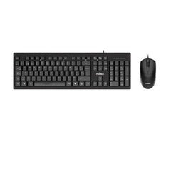 NILOX TECH - Kit Tastiera, connessione USB-A, lunghezza cavo 1.5 mt + Mouse ottico, 1200DPI, connessione USB-A, lunghezza cavo 1.5 mt, 3 tasti