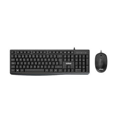 NILOX TECH - Kit Tastiera, connessione USB-A, lunghezza cavo 1.5 mt + Mouse ottico, 1200DPI, connessione USB-A, lunghezza cavo 1.5 mt, 3 tasti