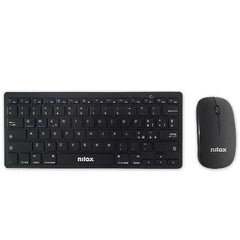 NILOX TECH - Kit Tastiera connessione wireless, 78 tasti di cui 14 multimediali + Mouse 1600DPI, connessione wireless 2.4 Ghz, 3 tasti