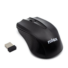 NILOX TECH - Kit Tastiera connessione USB, 105 tasti, layout italiano + Mouse 1000DPI, connessione wireless 2.4 Ghz, 3 tasti