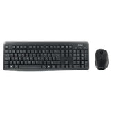 NILOX TECH - Kit Tastiera connessione wireless, 105 tasti, layout italiano + Mouse 1000DPI, connessione wireless 2.4 Ghz, 3 tasti