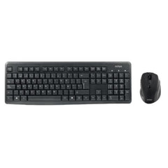 NILOX TECH - Kit Tastiera connessione wireless, 105 tasti, layout italiano + Mouse 1000DPI, connessione wireless 2.4 Ghz, 3 tasti