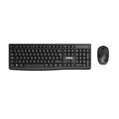 NILOX TECH - Kit Tastiera connessione wireless, 105 tasti, layout italiano + Mouse 1600DPI, connessione wireless 2.4 Ghz, 3 tasti