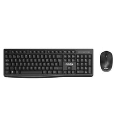 NILOX TECH - Kit Tastiera connessione wireless, 105 tasti, layout italiano + Mouse 1600DPI, connessione wireless 2.4 Ghz, 3 tasti