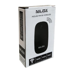 NILOX TECH - Mouse ottico, connessione wireless, 1600DPI, ricezione fino a 10 metri di distanza, funziona con pile AA(non incluse), 2 tasti